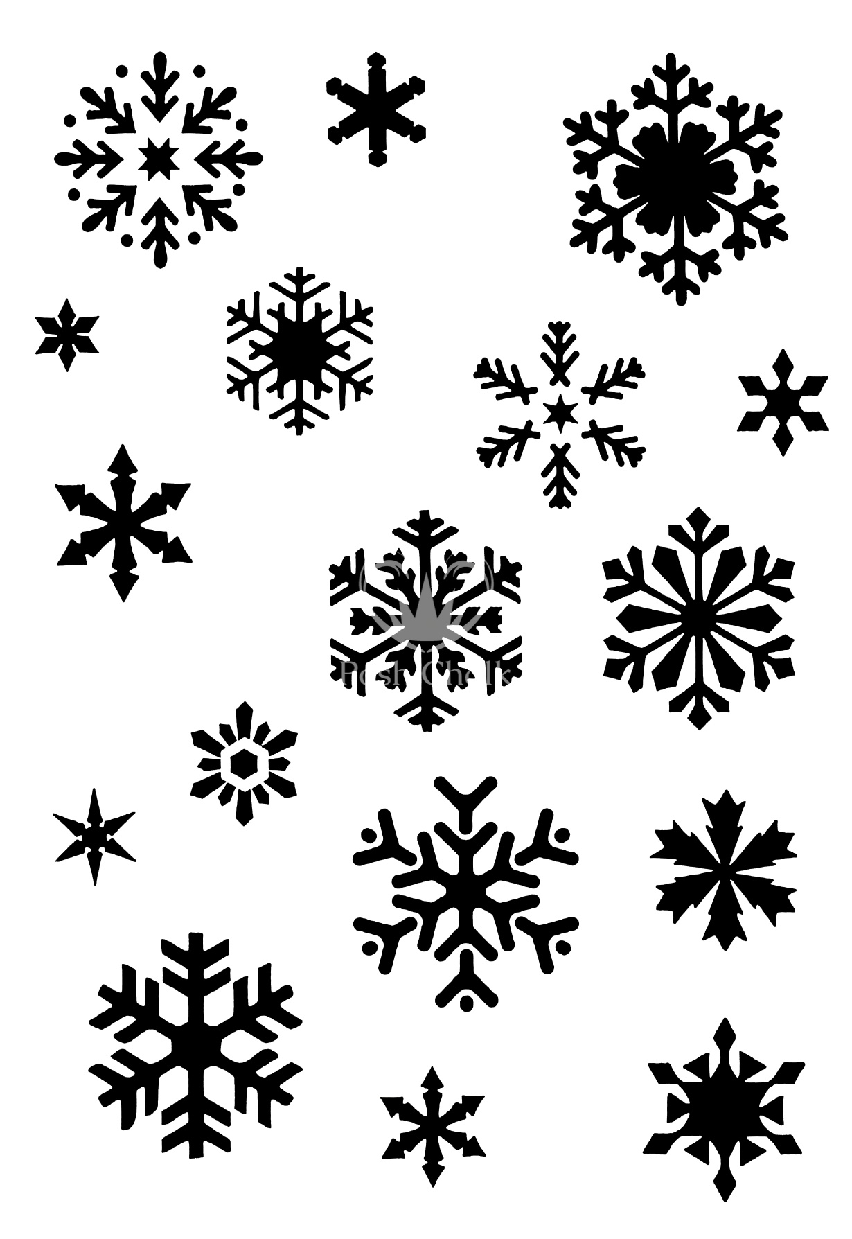 Snowflake Stencil Winter Scene Stencil Posh Chalk 8606